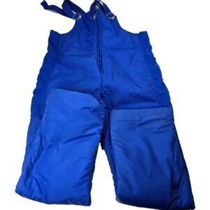 Liberty Bell Royal Blue Puffer Snow Bibs Ski Overalls XL Made in USA